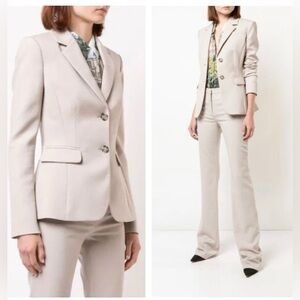 Altuzarra Cream Stretch Wool Two-Button Tailored Blaze